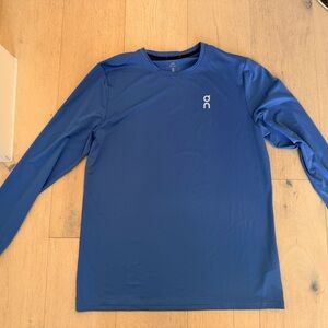 On Running Men's Deep Blue Core Long Sleeve Tee size M